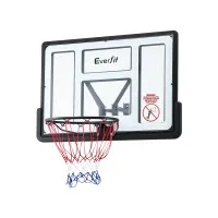 Everfit 43-Inch Wall Mount Kids Basketball Hoop Clear Backboard Steel Rim Spring-Loaded Ring with Nylon Net