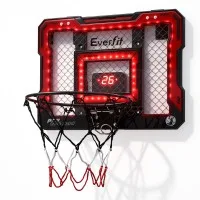 Everfit Mini Basketball Hoop 40 x 30cm Indoor LED Scoreboard Over Door Set with Four Balls and Foldable Rim