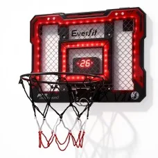 Everfit Mini Basketball Hoop 40 x 30cm Indoor LED Scoreboard Over Door Set with Four Balls and Foldable Rim
