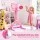 Keezi 3-in-1 Kids Basketball Hoop Soccer Goal Golf Game Set Pink Sports Activity Centre