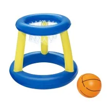 Bestway Inflatable Pool Float Basketball Hoop Set with Ball Blue for Pool Beach and Indoor Play Activities
