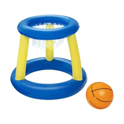 Bestway Inflatable Pool Float Basketball Hoop Set with Ball Blue for Pool Beach and Indoor Play Activities