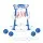 Keezi Kids Adjustable Basketball Hoop and Ring Toss Set Blue with 4 Balls Stable Base 77-105cm Total