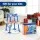 Keezi Kids Adjustable Basketball Hoop and Ring Toss Set Blue with 4 Balls Stable Base 77-105cm Total