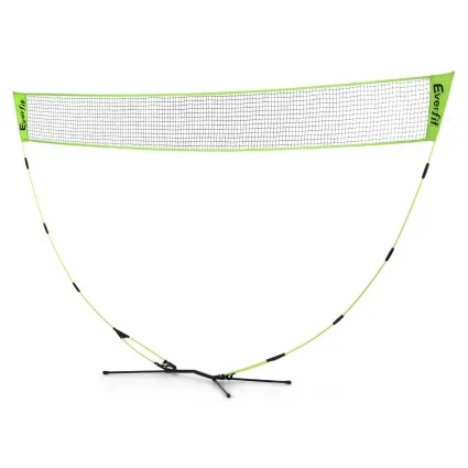 Everfit 3M Portable Sports Net - Durable Steel Frame, PE Mesh, Easy Setup for Badminton, Tennis, Volleyball (Yellow)