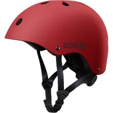 Outdoor Master Youth & Kids Bike Helmet L Red Adjustable Multi-Sports Skateboard Helmet Removable Liners