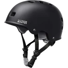 Outdoor Master Skateboard Cycling Helmet Medium Two Removable Liners Black Multi-Sport Adults