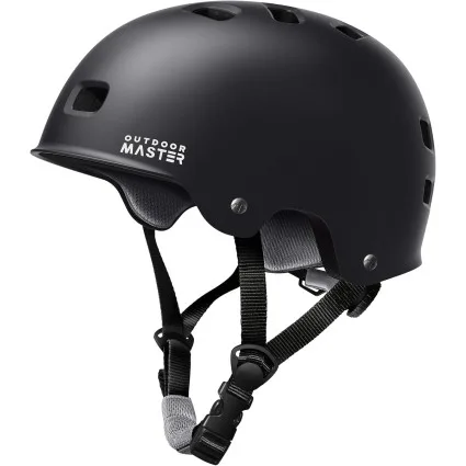 Outdoor Master Adult Multi-Sport Helmet Small Black with Removable Liners and 12 Ventilation Holes