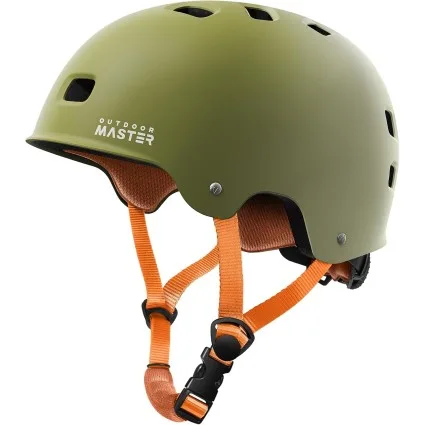Outdoor Master Skateboard Bike Helmet Small Multi-Sport Design with Removable Liners and Ventilation Green-White