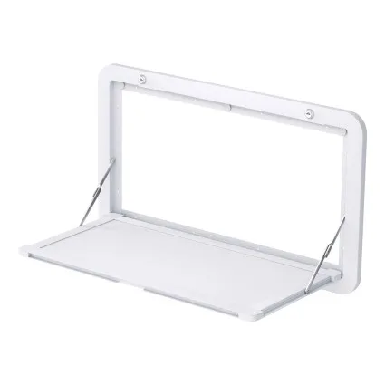 Weisshorn Caravan Table 800x450mm - Foldable, Lockable, White Aluminium with Steel Hinges, Water & Rust Resistant