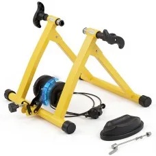 Everfit Foldable Bike Trainer Stand Six-Level Magnetic Resistance Yellow