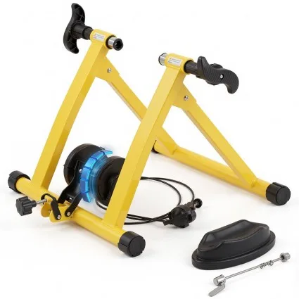 Everfit Foldable Bike Trainer Stand Six-Level Magnetic Resistance Yellow