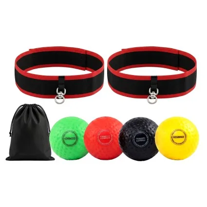 Everfit Boxing Reflex Ball Headband Set PU Foam 4 Balls 3 Difficulty Levels Portable Training Kit for Coordination