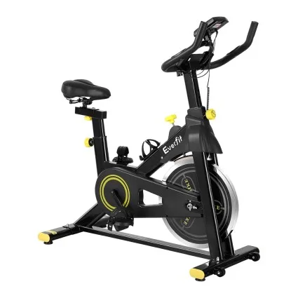 Everfit Spin Bike - Bluetooth Connectable, Adjustable Resistance, LCD Monitor, 13kg Flywheel, Compact Home Gym Fitness