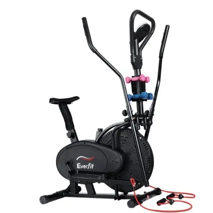 Everfit 6-in-1 Elliptical Cross Trainer and Exercise Bike with LCD Pulse Sensors Adjustable Seat and Resistance