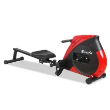 Everfit Rowing Machine: Elastic Rope Resistance, Steel Frame, Foldable Design, 4 Levels, LCD, 150kg Capacity