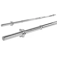 Everfit 168CM Chrome Barbell Bar with Spring Collars, 150kg Capacity, Fits 31-35mm Plates for Home Fitness