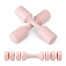 Everfit Adjustable Dumbbell Set 2 x 2.5kg 4-in-1 Home Gym Strength Training Progressive Workout Pink