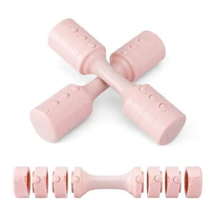 Everfit Adjustable Dumbbell Set 2 x 2.5kg 4-in-1 Home Gym Strength Training Progressive Workout Pink