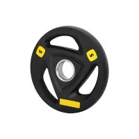 Everfit Olympic Weight Plate 5kg Cast Iron with Rubber Coating, 3-Grip, 51mm Hole for Barbells & Dumbbells, Black