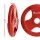 Everfit 15kg Weight Plates Pair – Red Rubber Coated Cast Iron, Triple Grip, 50.6mm Hole, for Home Gym, Barbell, Dumbbell
