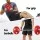 Everfit 15kg Weight Plates Pair – Red Rubber Coated Cast Iron, Triple Grip, 50.6mm Hole, for Home Gym, Barbell, Dumbbell