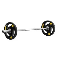 Everfit 16kg Barbell and Dumbbell Set, 120cm A3 Alloy Steel Bar, Cast Iron Rubber Plates, Home Gym Weightlifting Kit