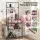 Everfit Yoga Mat Ball Storage Cart 145cm Multifunction Equipment Organiser Rack with Hooks and Wheels Black