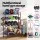 Everfit Multi-Functional Dumbbell Rack - Heavy-Duty Iron, 89x39.5x100cm, Black, Space-Saving Design with Lockable Wheels