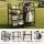 Everfit Golf Bag Storage Rack with 4 Shelves and Hooks Black