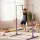 Everfit Kids Gymnastics Bar 103-158cm Adjustable Pull Up Station with Wooden Horizontal Bar Purple