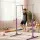 Everfit Kids Gymnastics Bar 103-158cm Adjustable Pull Up Station with Wooden Horizontal Bar Purple