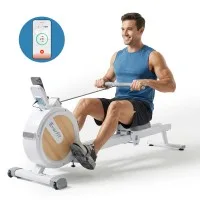 Everfit Magnetic Rowing Machine 16-Level Bluetooth App Compatible White Home Gym Equipment