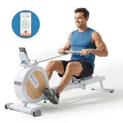 Everfit Magnetic Rowing Machine 16-Level Bluetooth App Compatible White Home Gym Equipment