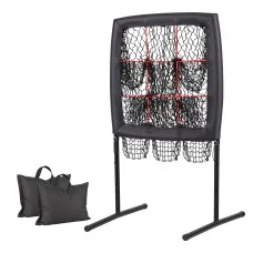 Everfit Baseball Pitching Net Training Target 9 Hole Softball Practice Black