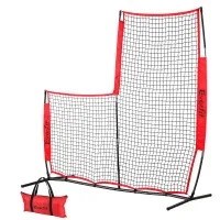 Everfit Baseball Pitching Net L Screen Softball Practice with 8-Strand Net and Carry Bag Black