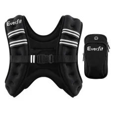 Everfit 5kg Weighted Vest for Men Women Reflective Running Vest with Armband Pouch Breathable Neoprene