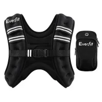 Everfit 8kg Weighted Vest for Men Women Reflective Running Vest with Armband Pouch Breathable Neoprene