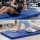 Everfit 181 x 61 x 5cm Folding Gymnastics Mat Portable 3‑Fold Tumbling Mat Blue for Home Fitness Pilates