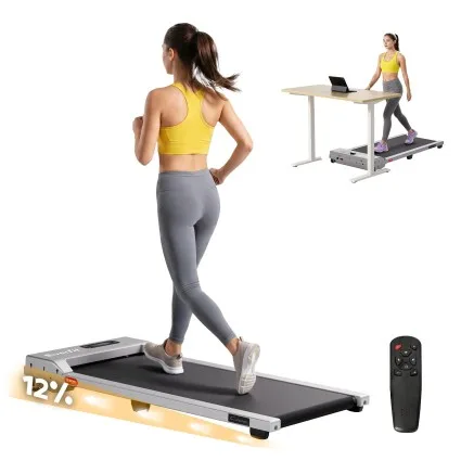 Everfit 3-in-1 Walking Pad Treadmill 12% Incline 2.0HP 1-10km/h Under Desk 38cm Wide Belt Silver