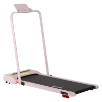 Everfit Pink Under Desk Electric Walking Pad with Incline, 380mm Wide, Bluetooth, Remote, and Built-in Speaker