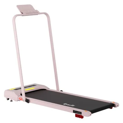 Everfit Pink Under Desk Electric Walking Pad with Incline, 380mm Wide, Bluetooth, Remote, and Built-in Speaker