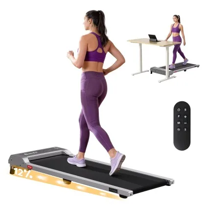 Everfit 3-in-1 Walking Pad Treadmill 12% Incline 2.5HP 10km/h 40cm Belt Under Desk Home Gym Silver