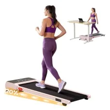 Everfit 3-in-1 Walking Pad Treadmill 3.0HP 1–12 km/h Auto 20% Incline 100x40 cm Belt Pink Silver White