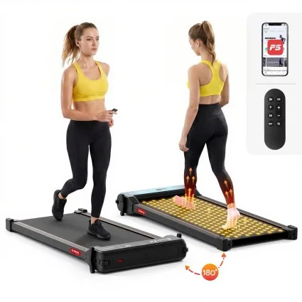 Everfit 2-in-1 Walking Pad Treadmill 2.5HP Dual-Sided Foot Massage 400mm Belt App Control Black