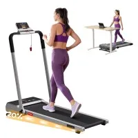 Everfit 3-in-1 Walking Pad Treadmill 3.0 HP Auto Incline 20% 100x40 cm Foldable Under Desk Silver Pink