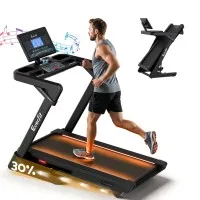 Everfit 500mm Wide Belt Foldable Treadmill 5.0HP Motor 1-24km/h 30% Auto Incline 130x50cm Deck RGB LED APP