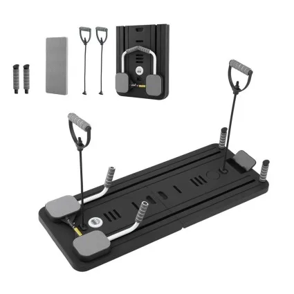 Everfit Foldable Pilates Reformer Ab Exercise Board, Black - Full-Body Workout, Non-Slip, Adjustable, Compact Design