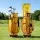 Everfit Rolling Golf Cart Bag with Spinner Wheels Telescopic Handle Cooler Pocket Synthetic Leather Yellow