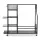Everfit Black Metal Golf Bag Storage Organiser with Wheels, Fits 2 Bags, Includes 3 Shelves & Club Display Stand